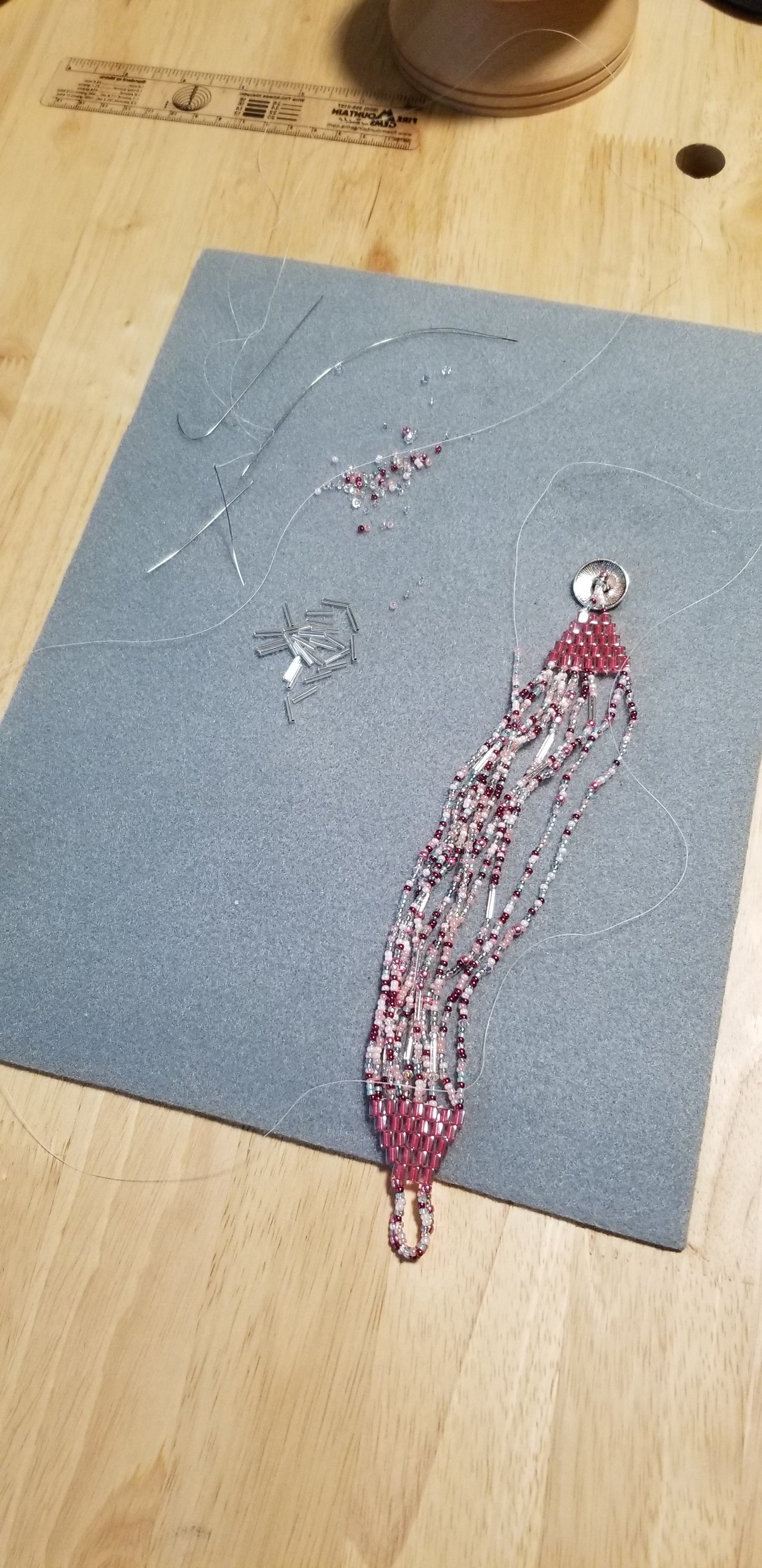 Multistrand Pink Beaded Bracelet