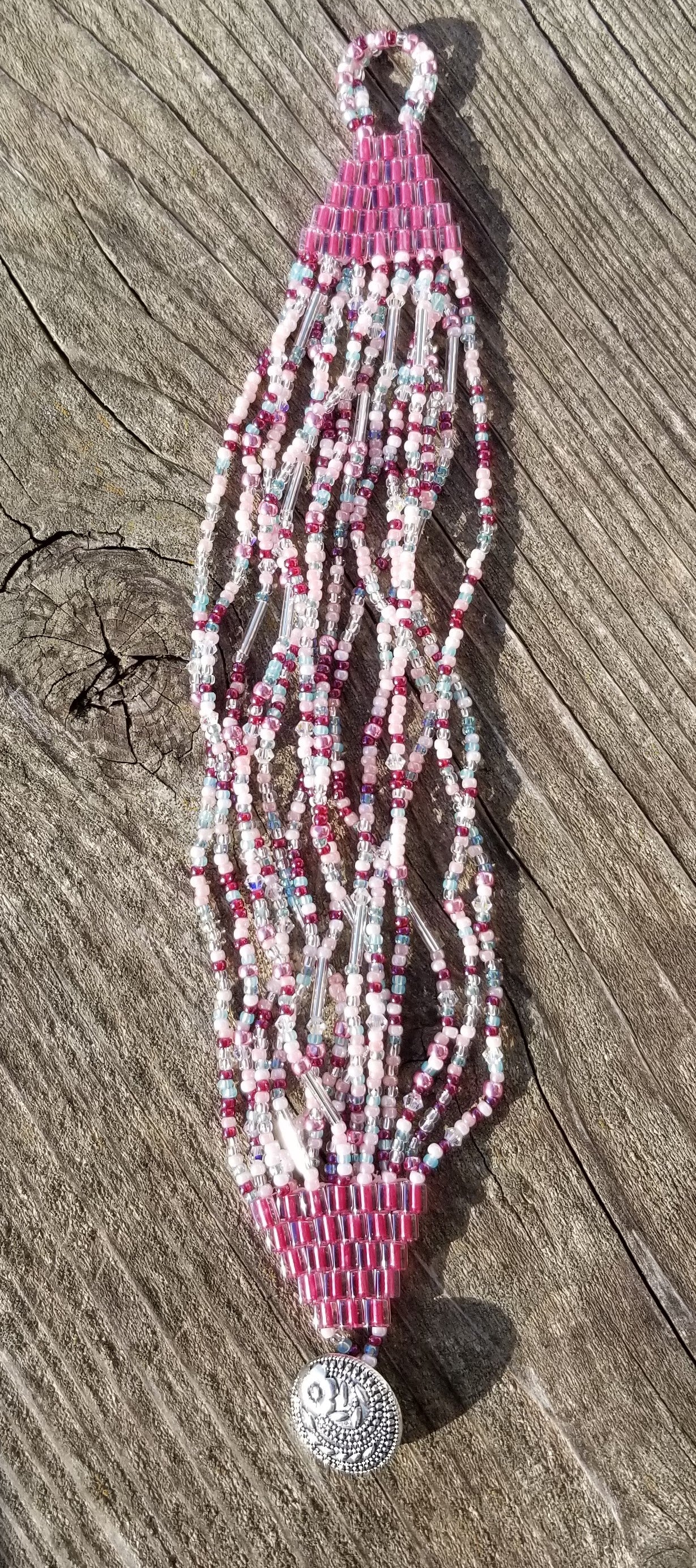 Multistrand Pink Beaded Bracelet