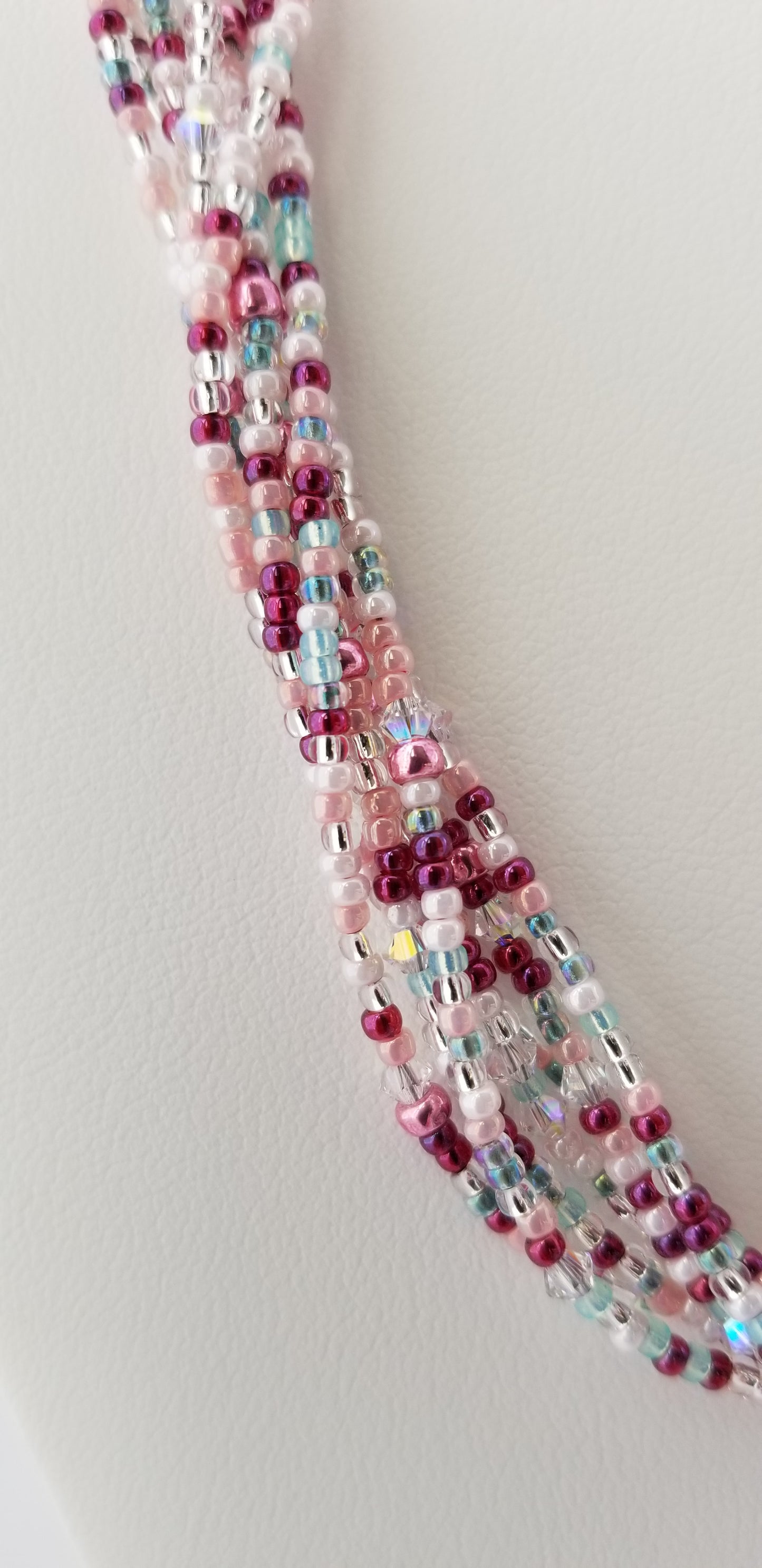 7 Strand Twisted Bead 20" Necklace