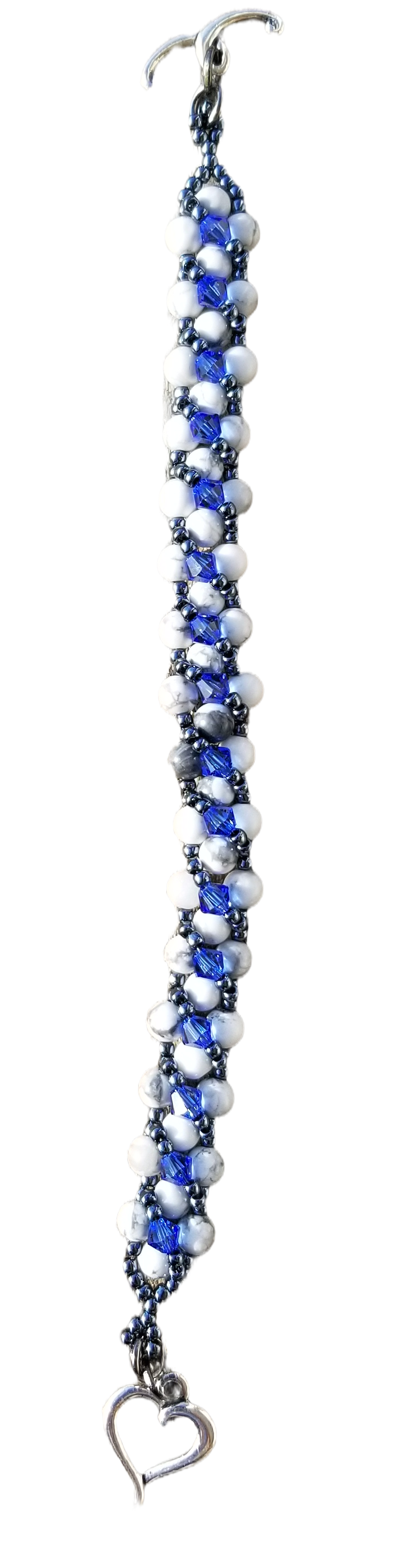 a sculpture made of glass and metal
