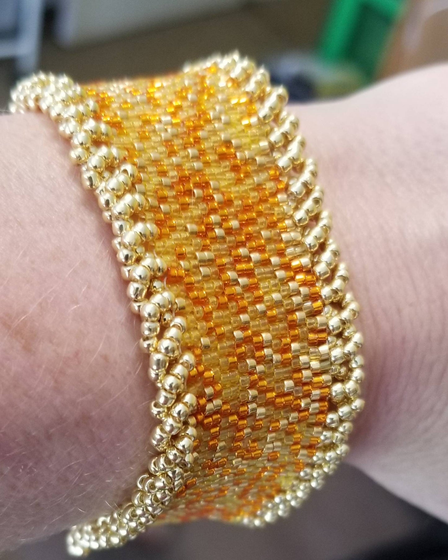 Mixed Seed Bead Yellow/Orange/Gold Bracelet