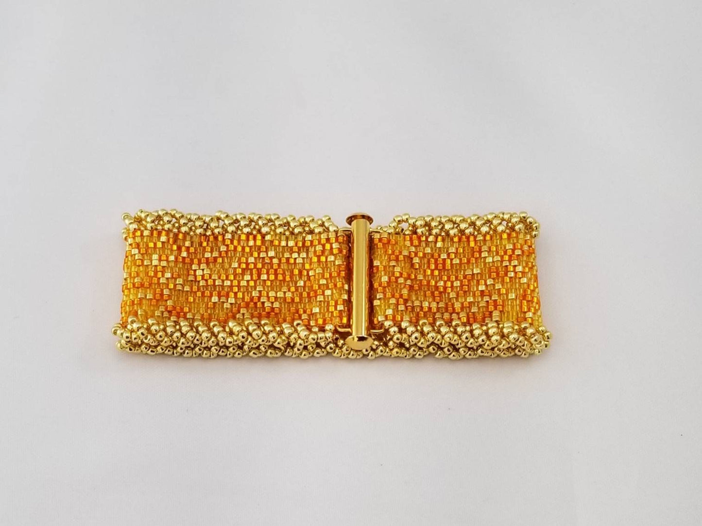 Mixed Seed Bead Yellow/Orange/Gold Bracelet