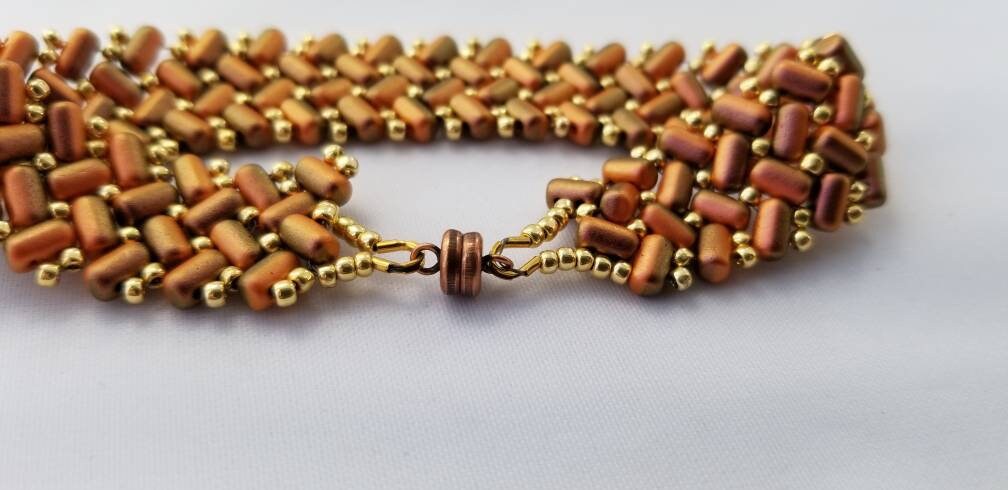 Carrots & Spice Herringbone Bracelet