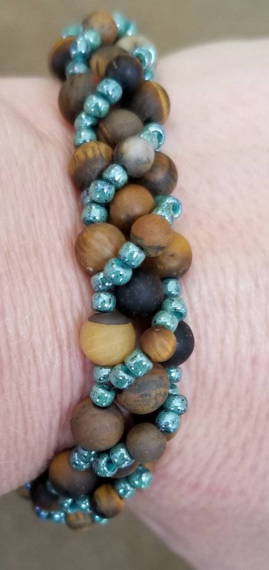 Natural Tiger's Eye Gemstone Bracelet