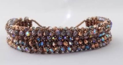 Copper/Bronze Fire-Polished Bead Bracelet