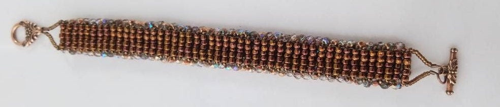 Copper/Bronze Fire-Polished Bead Bracelet