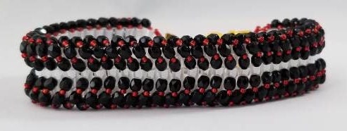 Black Fire-Polished Bead Bracelet