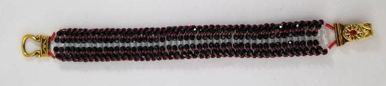 Black Fire-Polished Bead Bracelet