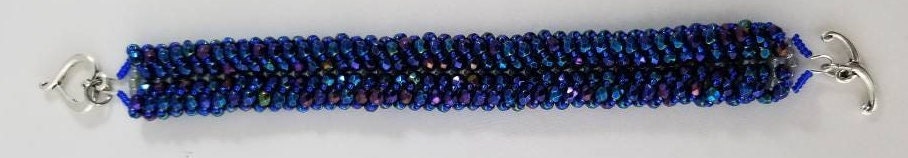 Iris Blue Fire-Polished Bead Bracelet