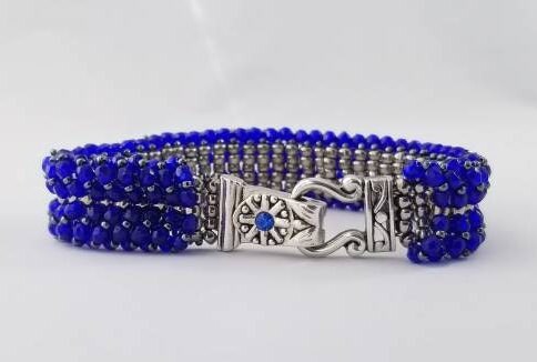 Cobalt Blue Fire-Polished Bead Bracelet