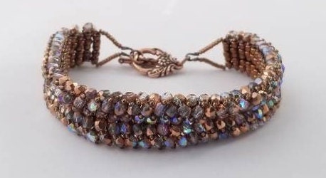 Copper/Bronze Fire-Polished Bead Bracelet