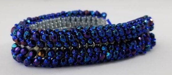 Iris Blue Fire-Polished Bead Bracelet