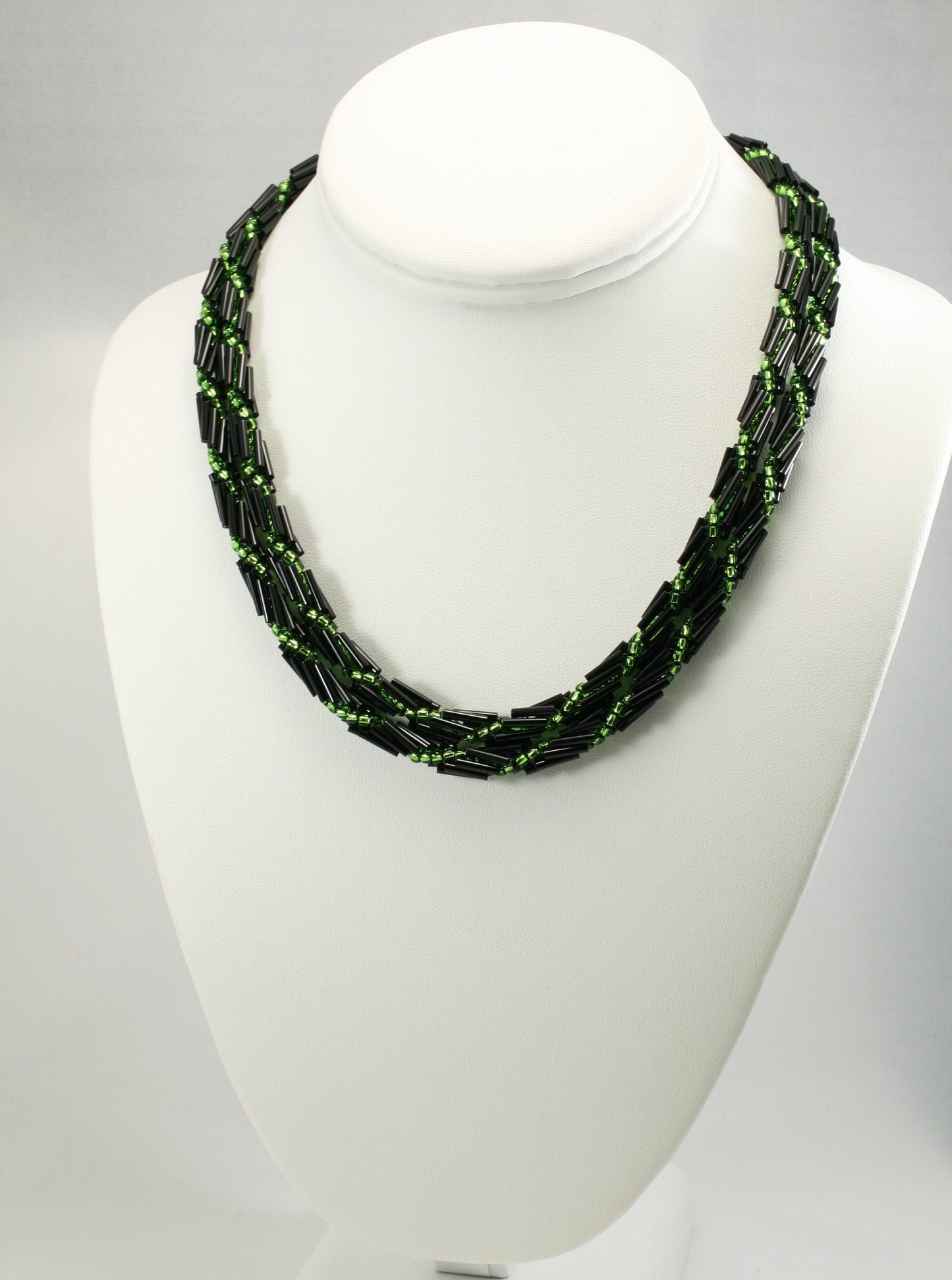 Double Strand Spiral Rope Beaded Necklace