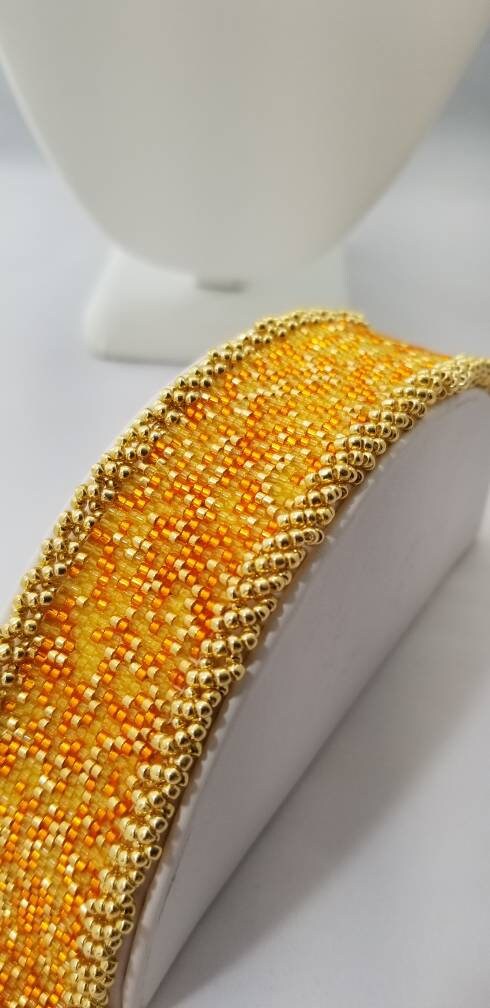 Mixed Seed Bead Yellow/Orange/Gold Bracelet
