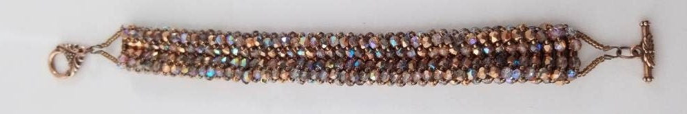 Copper/Bronze Fire-Polished Bead Bracelet