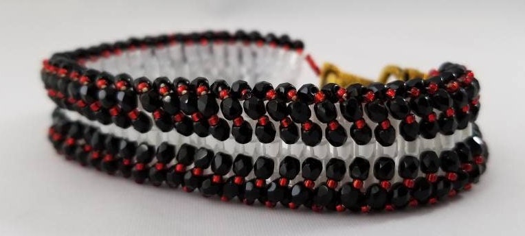 Black Fire-Polished Bead Bracelet