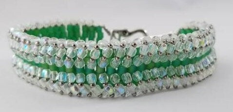 Pistachio Green Fire-Polished Bead Bracelet