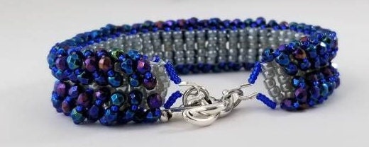 Iris Blue Fire-Polished Bead Bracelet