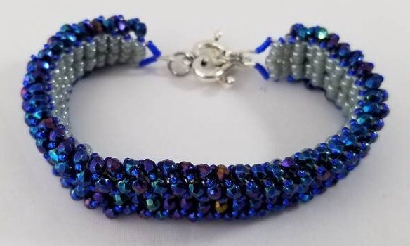 Iris Blue Fire-Polished Bead Bracelet