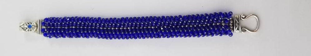 Cobalt Blue Fire-Polished Bead Bracelet