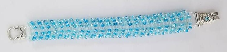 Aqua Fire-Polished Bead Bracelet